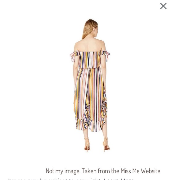 Miss Me Off the Shoulder Stripped Dress - Picture 2 of 5